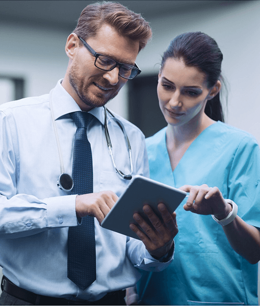 Corporate discussion with two colleagues